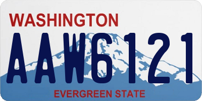WA license plate AAW6121