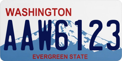 WA license plate AAW6123