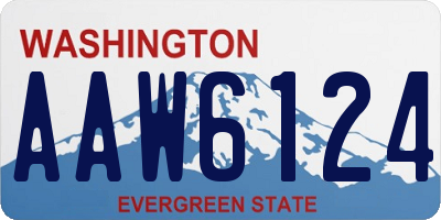 WA license plate AAW6124