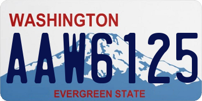 WA license plate AAW6125