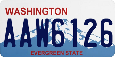 WA license plate AAW6126