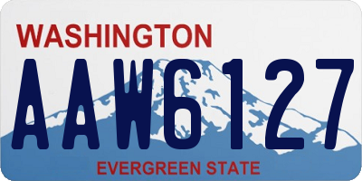 WA license plate AAW6127