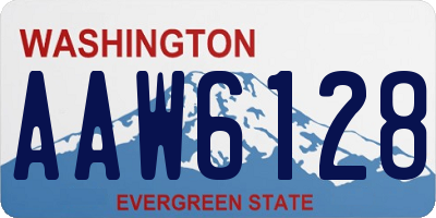 WA license plate AAW6128