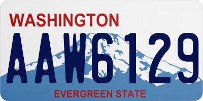 WA license plate AAW6129