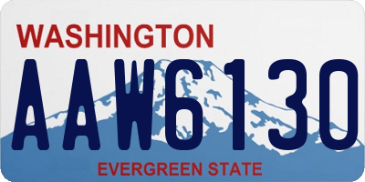 WA license plate AAW6130