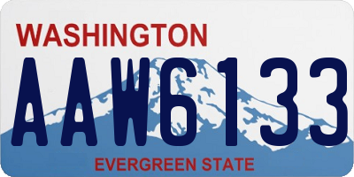 WA license plate AAW6133