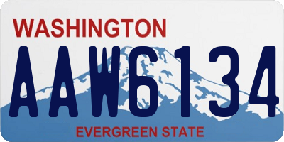 WA license plate AAW6134