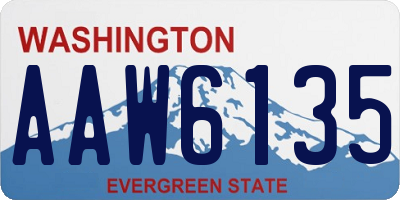 WA license plate AAW6135