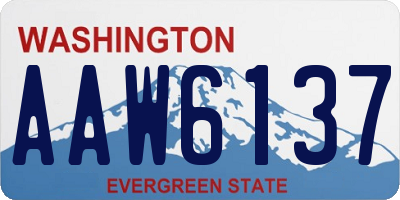 WA license plate AAW6137