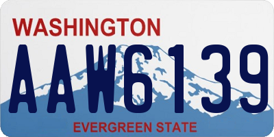 WA license plate AAW6139