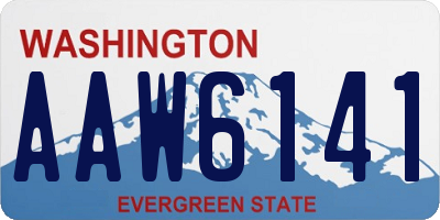 WA license plate AAW6141