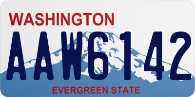 WA license plate AAW6142