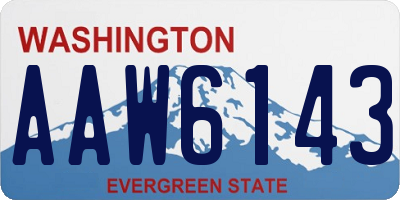 WA license plate AAW6143