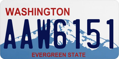 WA license plate AAW6151