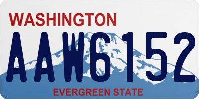 WA license plate AAW6152