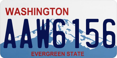 WA license plate AAW6156