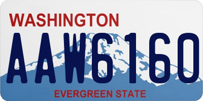 WA license plate AAW6160