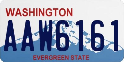 WA license plate AAW6161