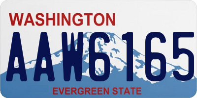 WA license plate AAW6165