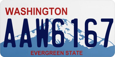 WA license plate AAW6167