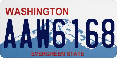 WA license plate AAW6168