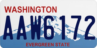 WA license plate AAW6172