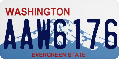 WA license plate AAW6176