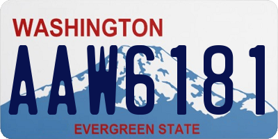 WA license plate AAW6181