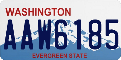 WA license plate AAW6185