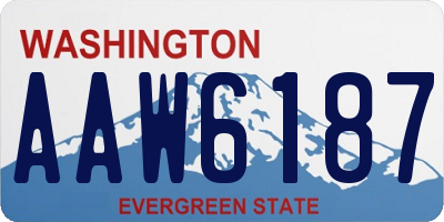 WA license plate AAW6187