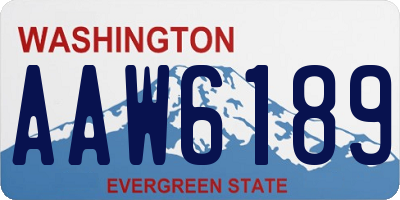 WA license plate AAW6189