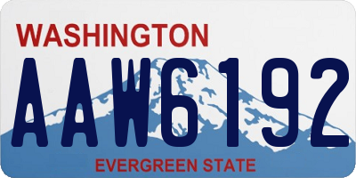 WA license plate AAW6192