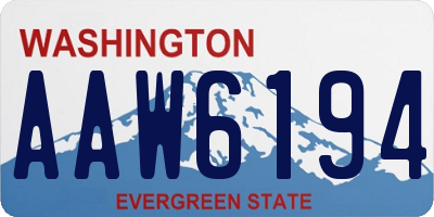 WA license plate AAW6194