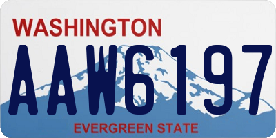 WA license plate AAW6197