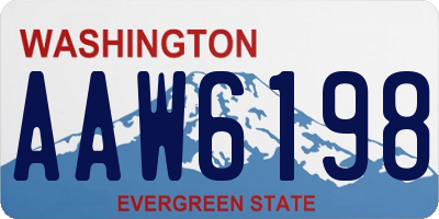 WA license plate AAW6198