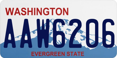 WA license plate AAW6206