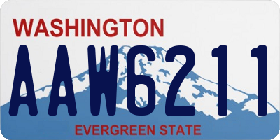 WA license plate AAW6211