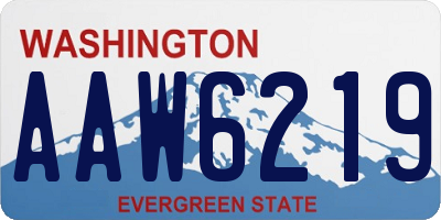 WA license plate AAW6219