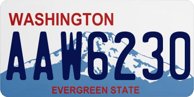 WA license plate AAW6230