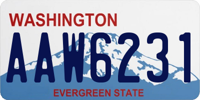 WA license plate AAW6231