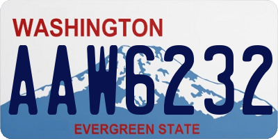 WA license plate AAW6232