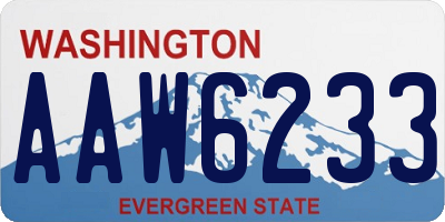 WA license plate AAW6233