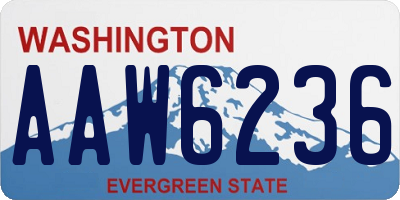 WA license plate AAW6236