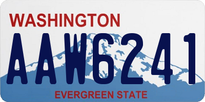 WA license plate AAW6241