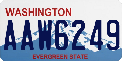 WA license plate AAW6249