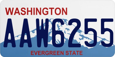WA license plate AAW6255