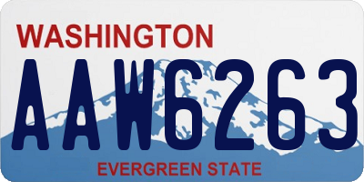 WA license plate AAW6263