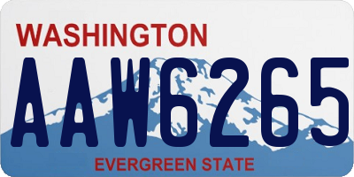 WA license plate AAW6265