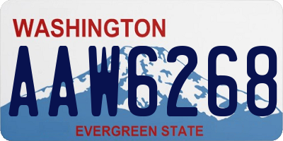 WA license plate AAW6268