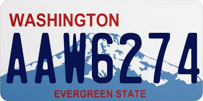 WA license plate AAW6274